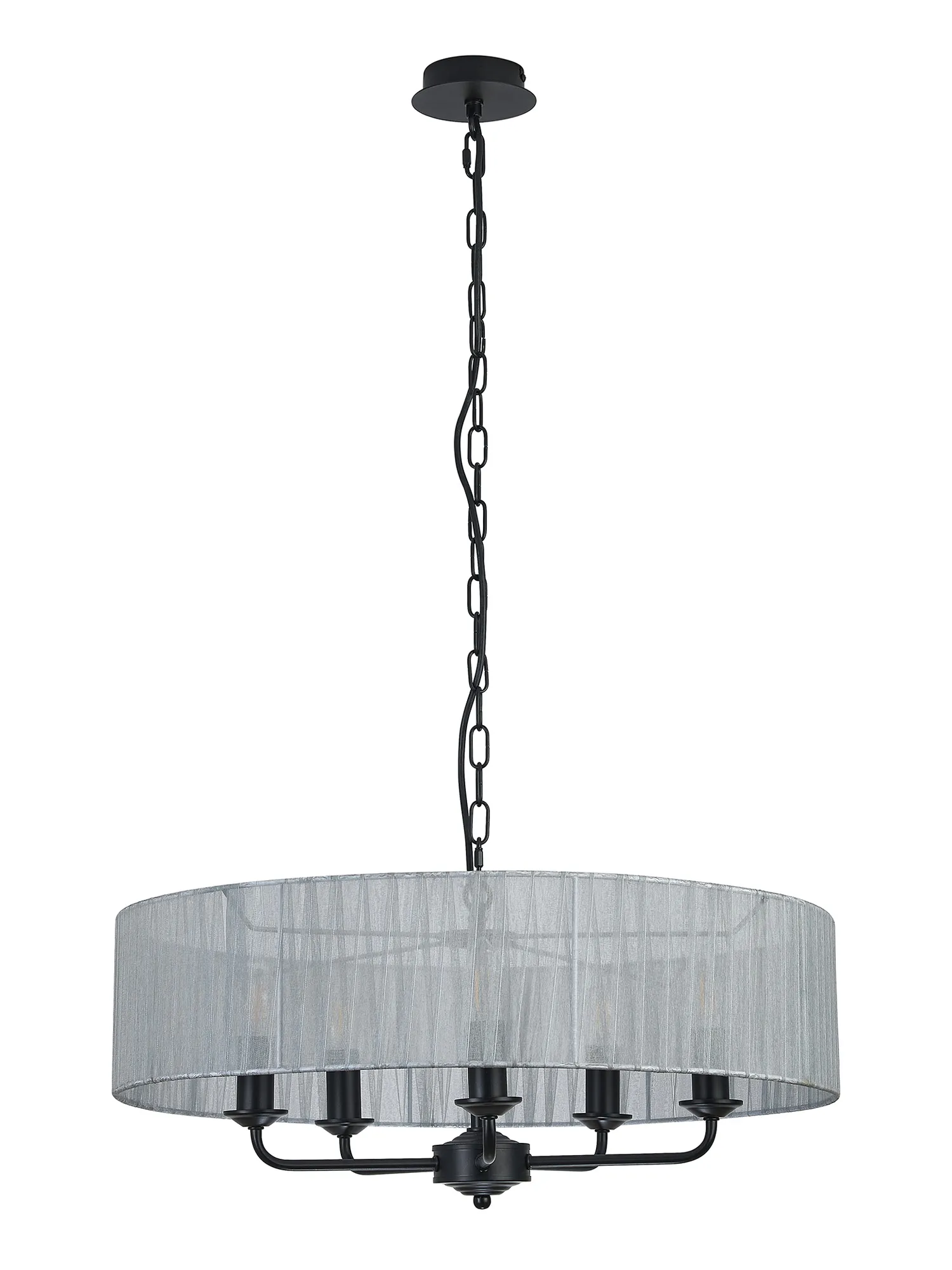 Banyan 45cm 3 Light Pendant Matt Black, Grey DK1032  Deco Banyan MB GR